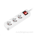 Франция 3-Outlet Power Strip с выключателем света